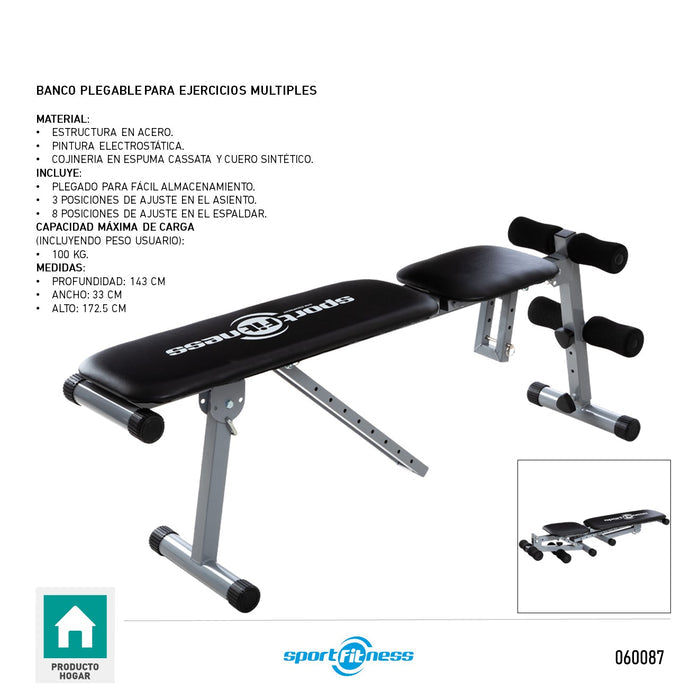 Banco Plegable Para Ejercicio Múltiple Libre