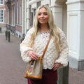 Bolletjes cardigan ecru