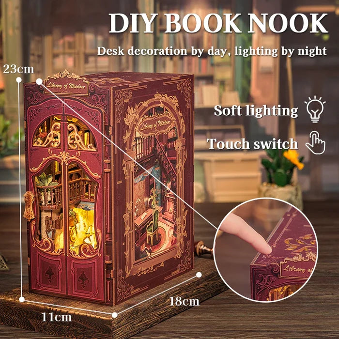 BOOK NOOK KIT - DIY - Librairie de la Sagesse - 281pc + Eclairage LED