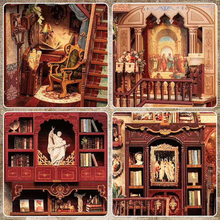 BOOK NOOK KIT - DIY - Librairie de la Sagesse - 281pc + Eclairage LED