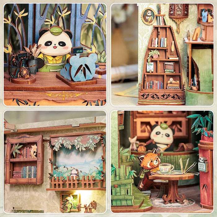 BOOK NOOK KIT - DIY - Librairie Panda - 244pc + Eclairage LED