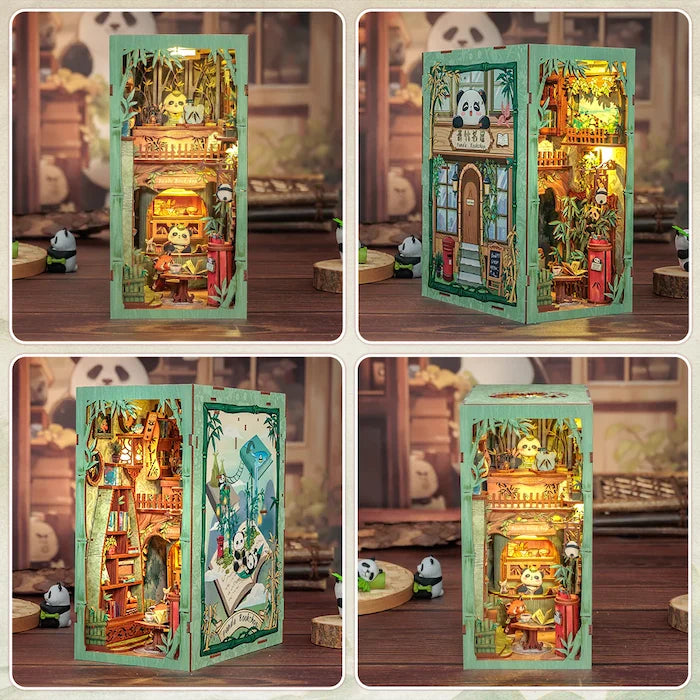 BOOK NOOK KIT - DIY - Librairie Panda - 244pc + Eclairage LED
