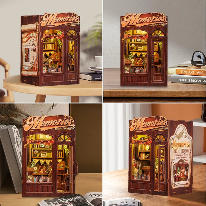 BOOK NOOK KIT - DIY- Libraire Musicale Memories - 136pc +Eclairage LED