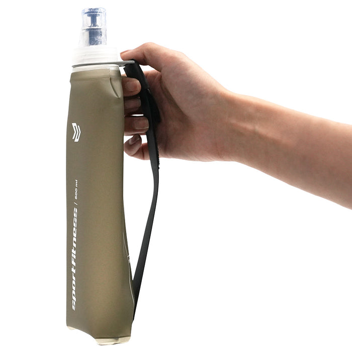 Botella Para Agua Flexible Gris 500ML