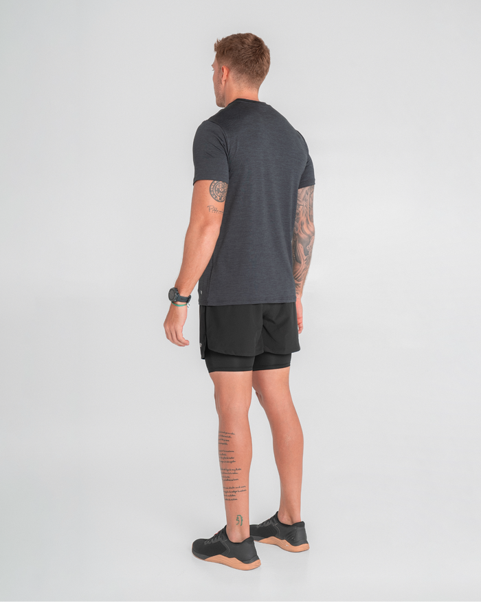 Camiseta Manga Corta Rout Humo Negro