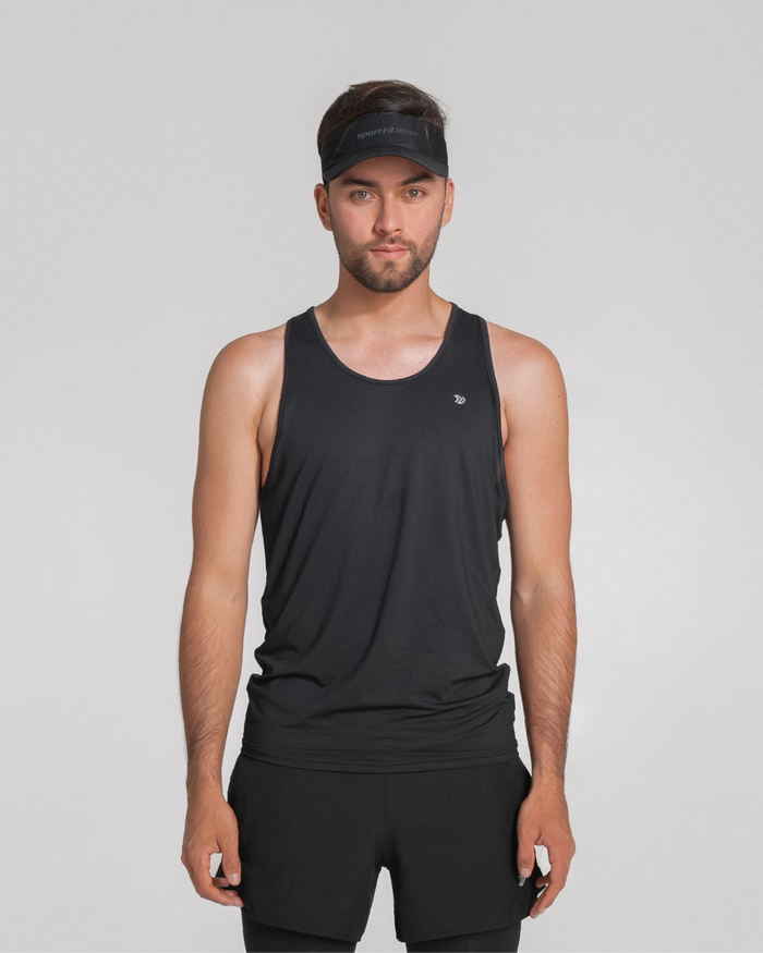 Camiseta Manga Sisa Hombre Runlite Negro
