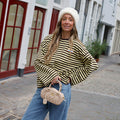 Candy streep top geel bruin
