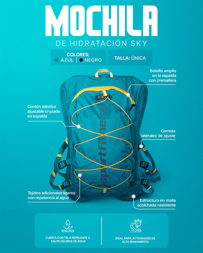 Chaleco/Mochila De Running y Trail Sky Azul