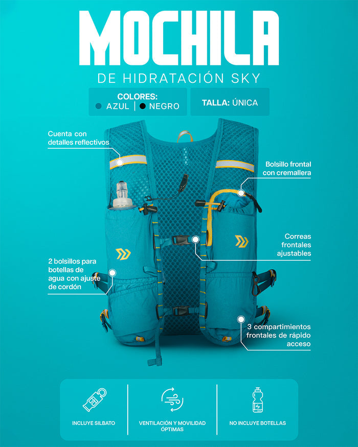 Chaleco/Mochila De Running y Trail Sky Azul