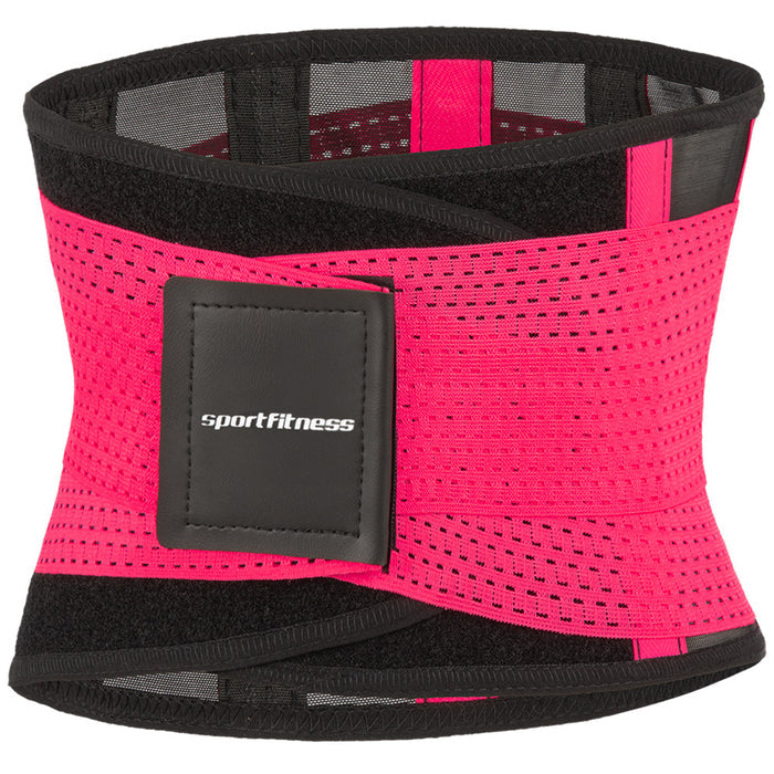 Cinturón Abdominal Doble Ajuste Negro Fucsia