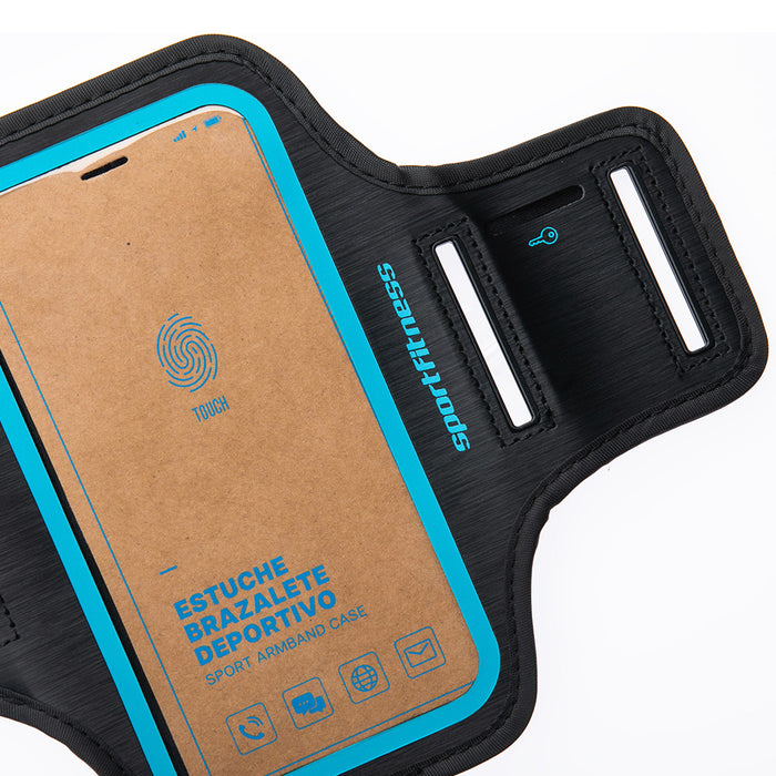 Estuche Celular Running Bench Negro Azul