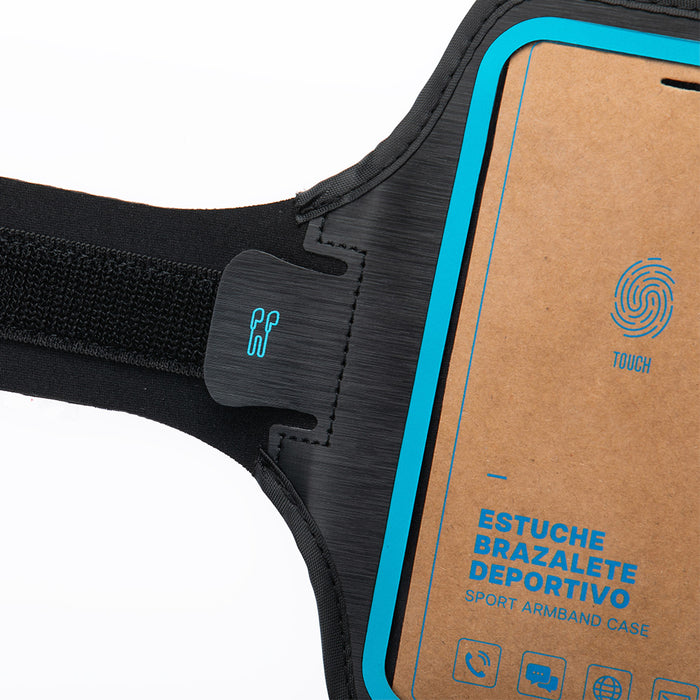 Estuche Celular Running Bench Negro Azul