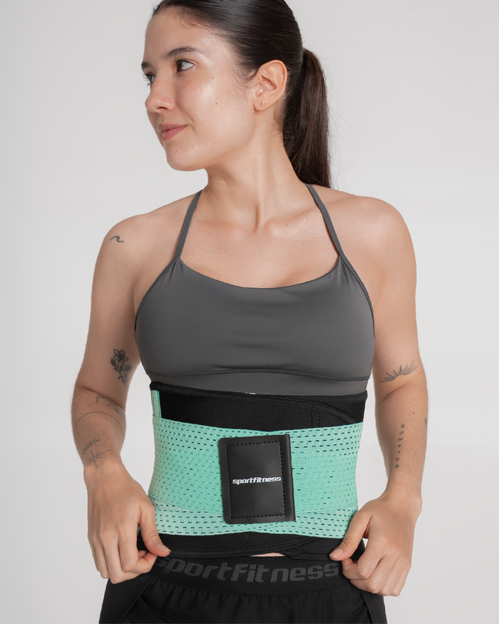 faja cinturilla doble ajuste menta sportfitness