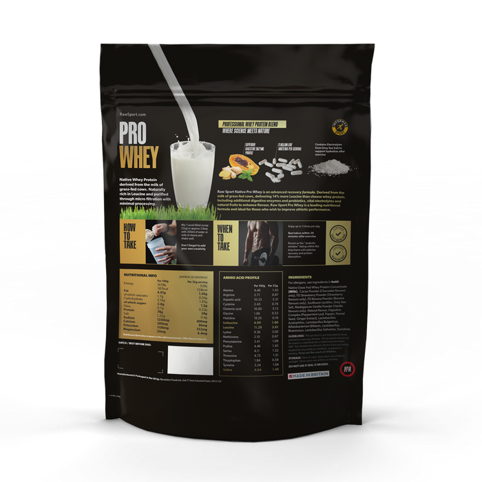 Grass Fed Whey Protein Powder Pro - Raw Sport