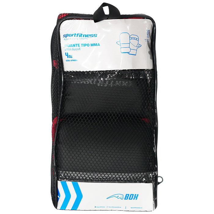 Guante Tipo MMA 4 OZ BG-001 Negro Rojo