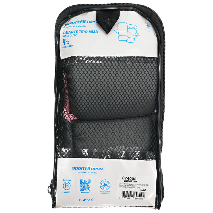 Guante Tipo MMA 4 OZ BG-001 Negro Rosa