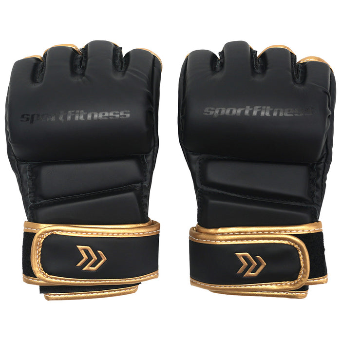 Guantes MMA 30z Medio Dedo Negro Dorado