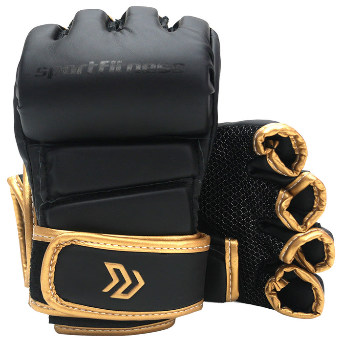 Guantes MMA 30z Medio Dedo Negro Dorado