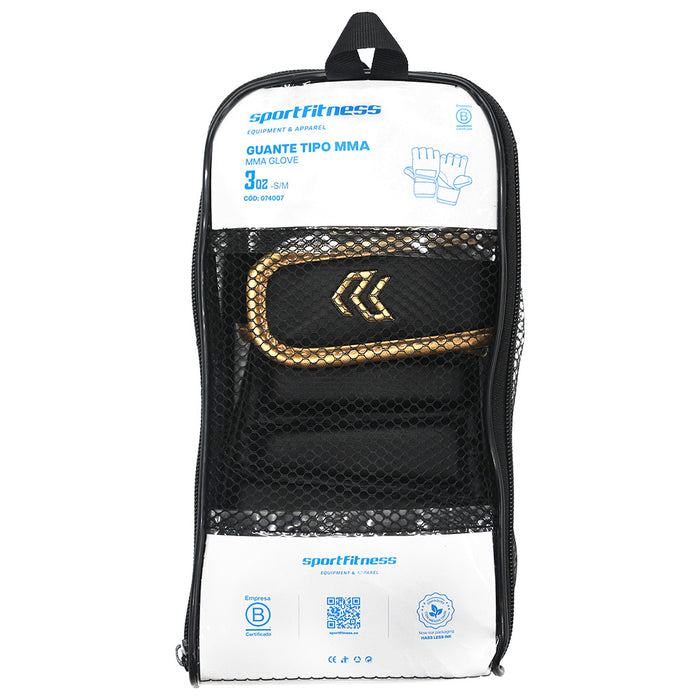 Guantes MMA 30z Medio Dedo Negro Dorado