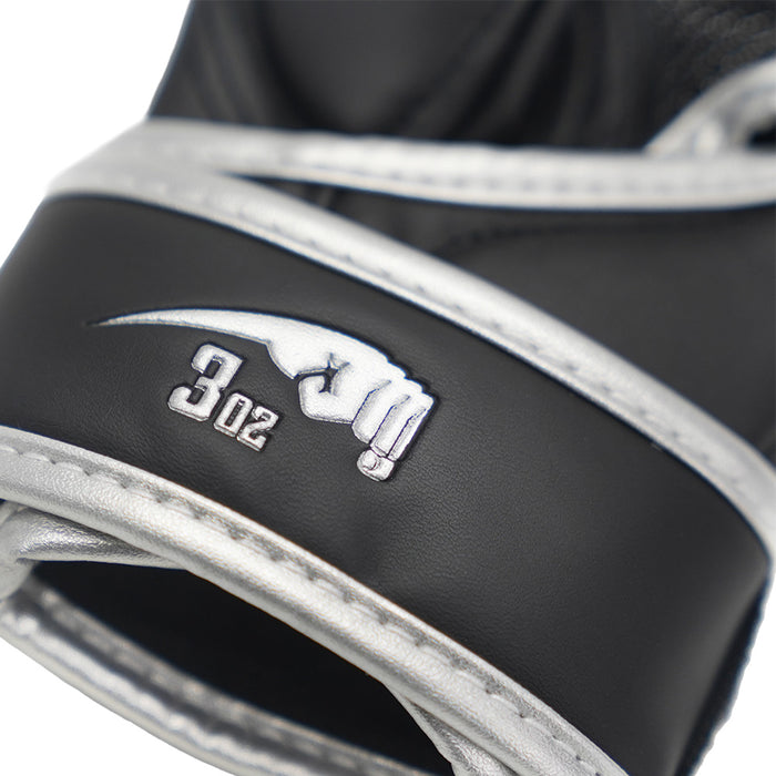 Guantes MMA 30z Medio Dedo Negro Plata