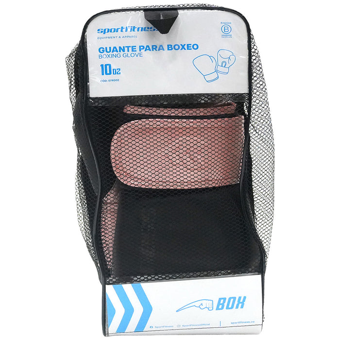 Guantes Para Boxeo 10 Oz Negro Rosa