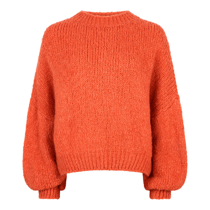 Isa gebreide trui koraal oranje
