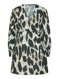 Jade short wrap dress black leo