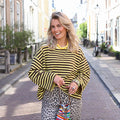 Lora top geel bruin