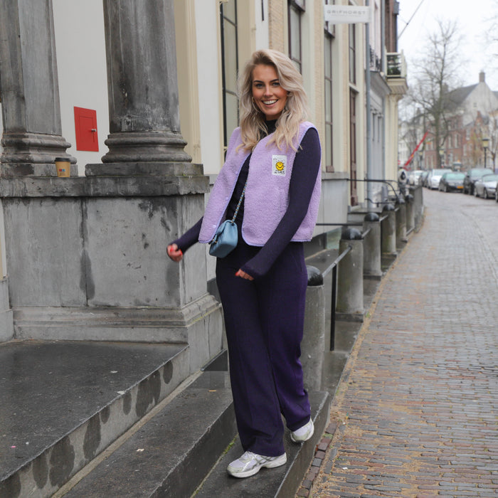 Lurex broek paars