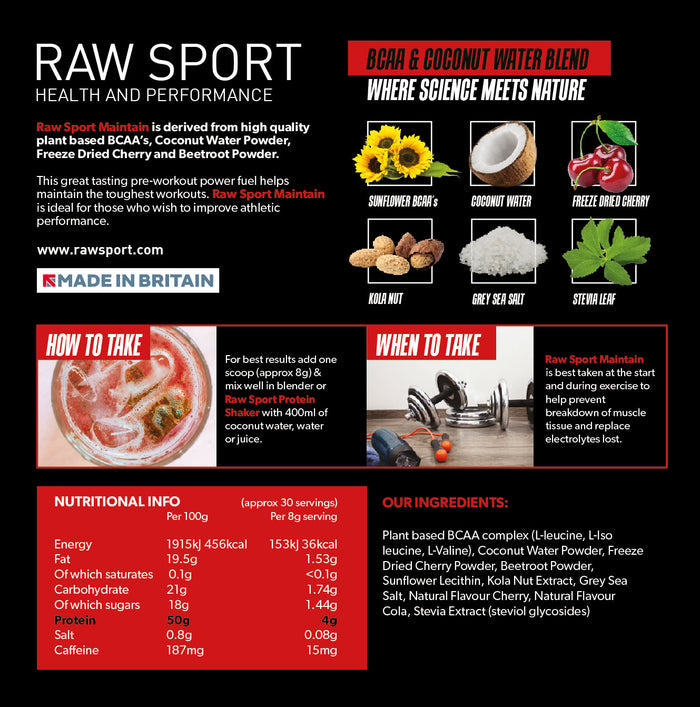 Maintain BCAA Powder - Raw Sport