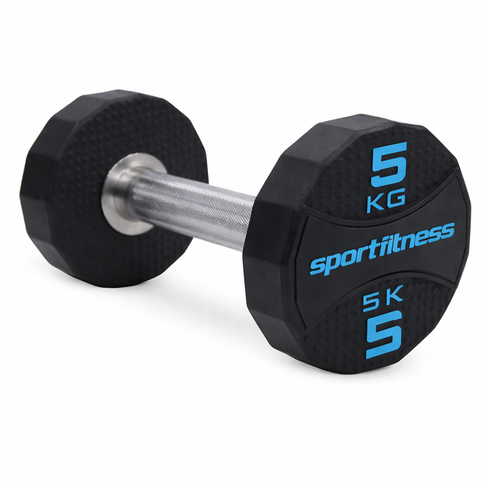 Set de mancuernas Apexgrit organizadas en rack de entrenamiento