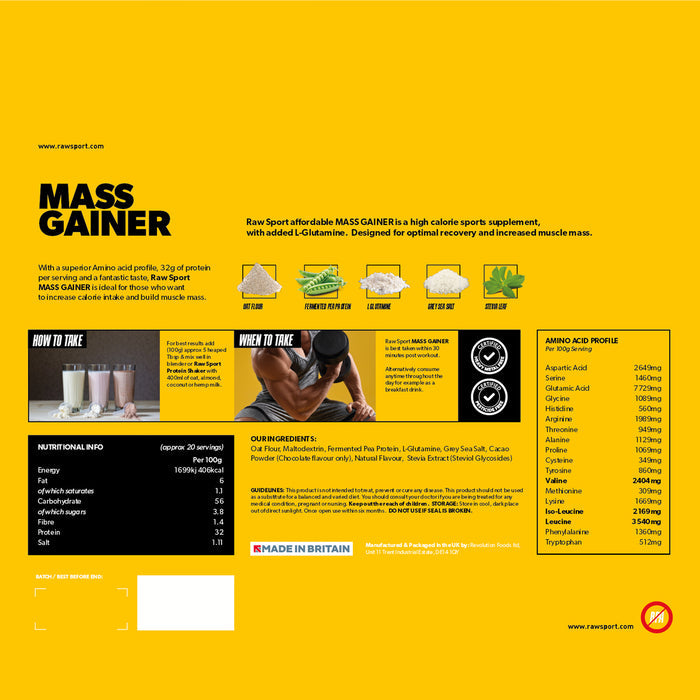 Mass Gainer | Plant Based Vegan - Raw Sport