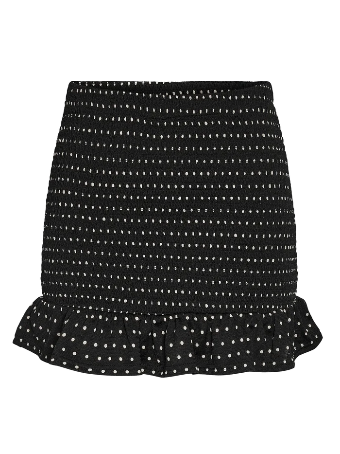 Noisy May Bea smock skirt black birch dots