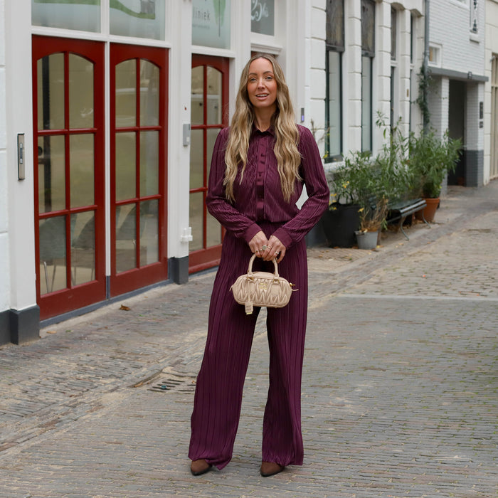 Nora wide pants wine tasting red