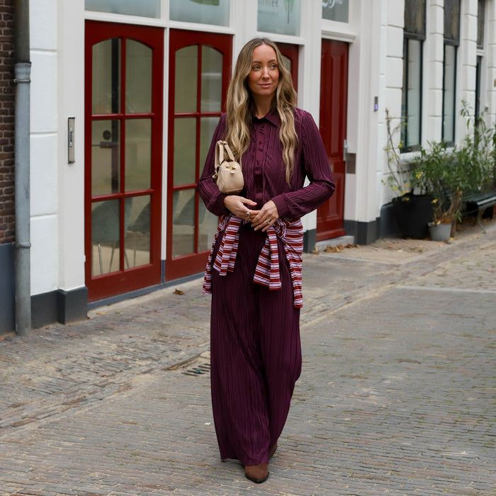 Nora wide pants wine tasting red