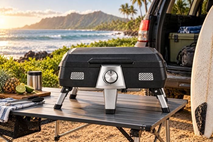 Outdoor Gas Griddle BBQ Cart