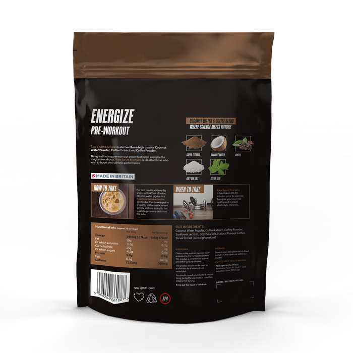 Pre Workout Energize Coffee 240g - Raw Sport