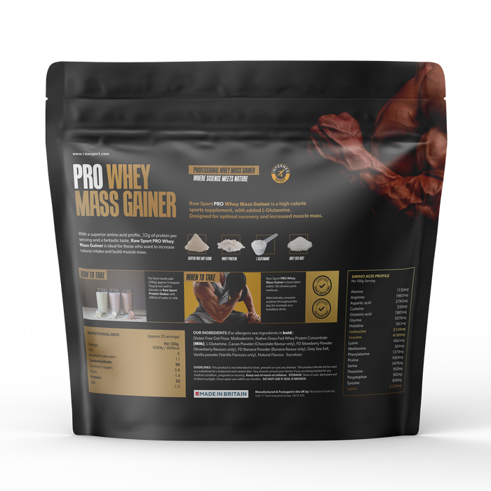 Pro Whey Mass Gainer - Grass Fed - Informed Sport - Raw Sport