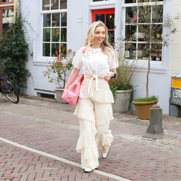 Refined Department wide ruffle pants Aya