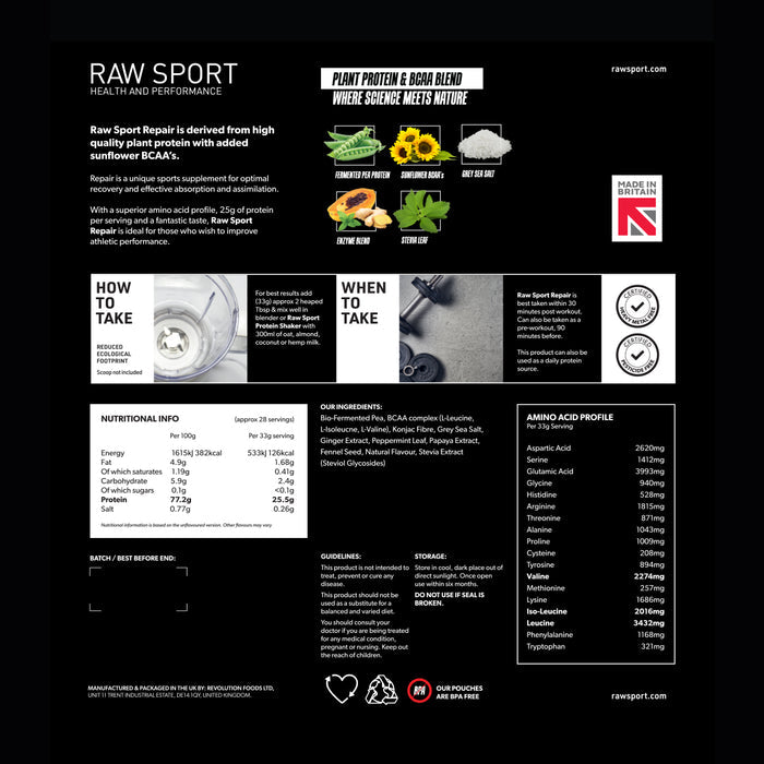 Repair High Protein Powder - Raw Sport