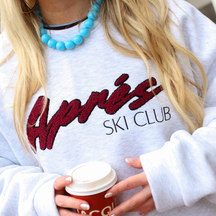 Retro après ski sweater grijs