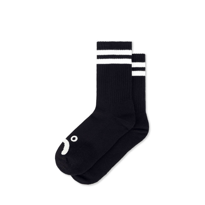 Rib Socks | Happy Sad - Black/White