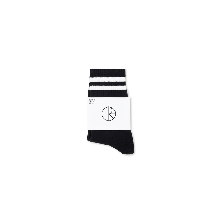 Rib Socks | Happy Sad - Black/White