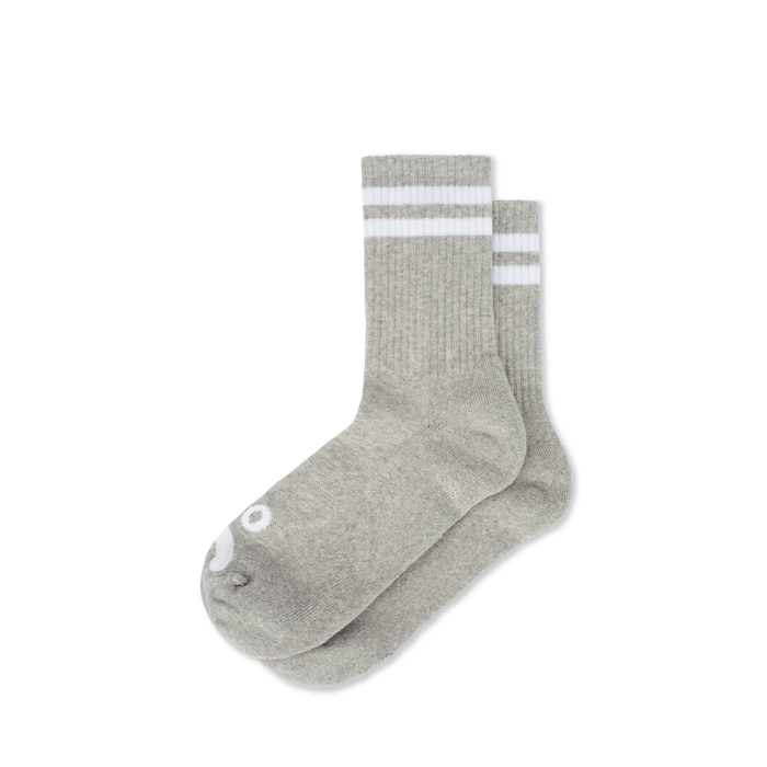 Rib Socks | Happy Sad - Heather Grey/White