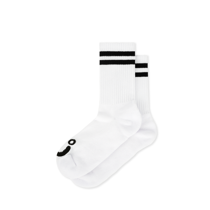 Rib Socks | Happy Sad - White/Black