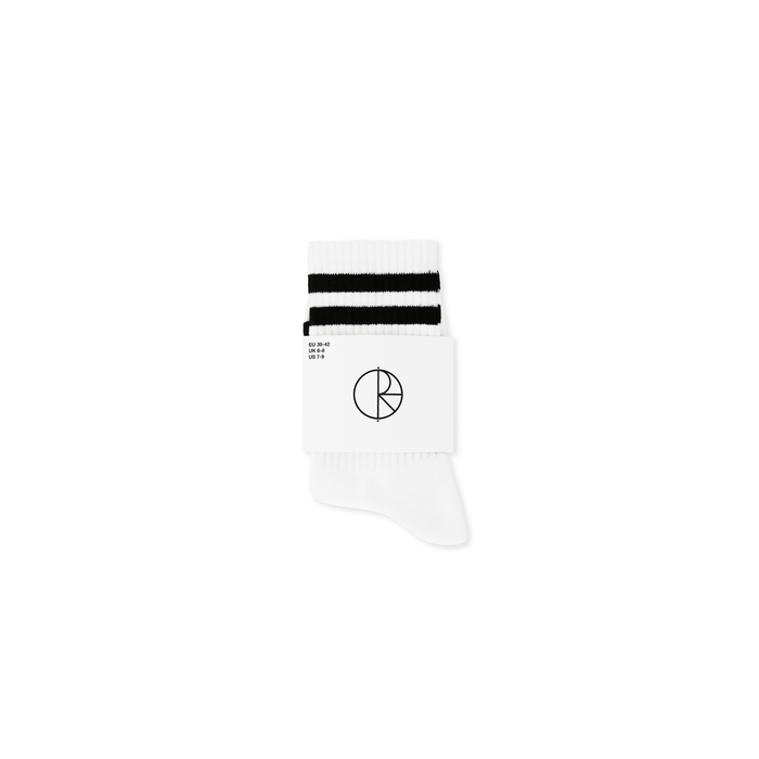 Rib Socks | Happy Sad - White/Black