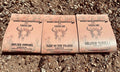 Rodeo Road Essentials Car or Trailer Sachet featuring three distinct scents: Boujee Cowgirl, Fairy on the Prairie, and Orange Vanilla, displayed against a rustic gravel background.