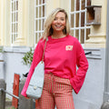 Soleil patch shirt fuchsia