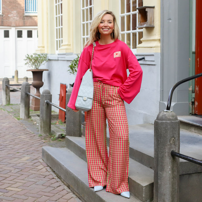 Soleil patch shirt fuchsia