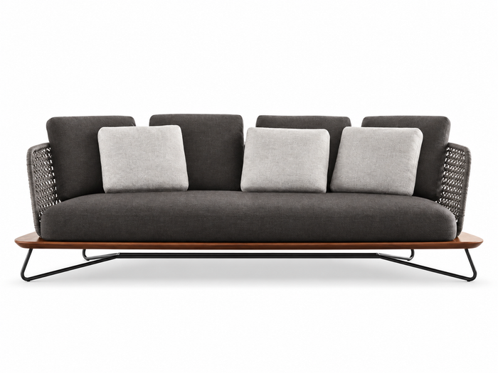 Solid Wood Outdoor Rope Sofa Set
